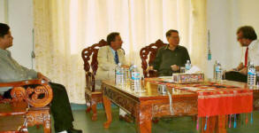 Dr. Chanthavysouk, Dr. B.Bourrit, Health Minister Dr. Ponmek Delaloy, Y.-M.Ebinger