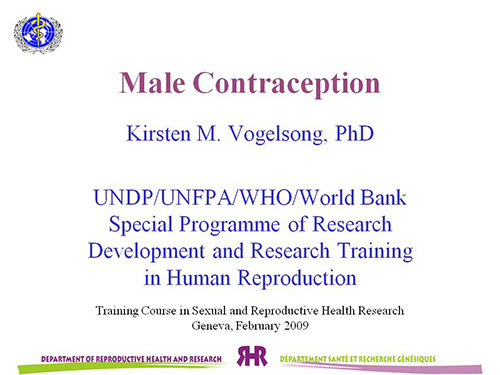 Male contraception - Kirsten M. Vogelsong