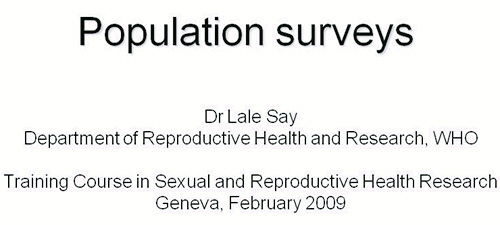 Population surveys - Lale Say