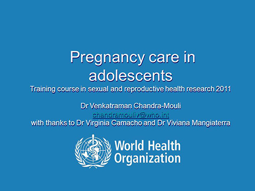 Pregnancy care in adolescents