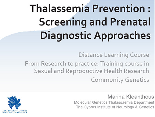 Thalassemia prevention: screening and prenatal diagnostic approaches