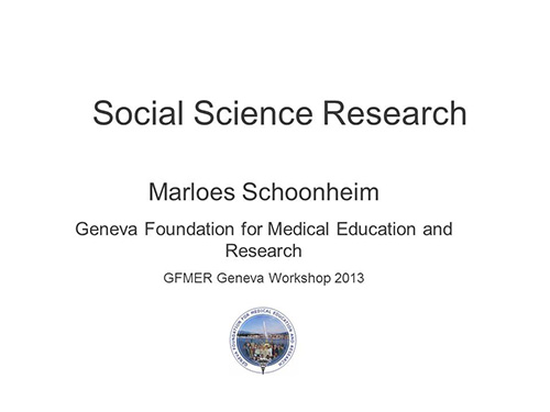 Social science research - Marloes Schoonheim