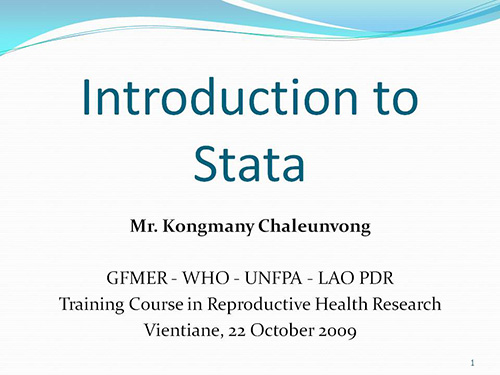 Introduction to Stata - Kongmany Chaleunvong