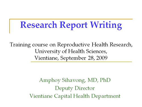 Research report writing - Amphoy Sihavong