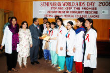 World AIDS Day 2008 Celebrations - Fatima Jinnah Medical College (FJMC) Lahore for Women - Fuad Hameed Rai