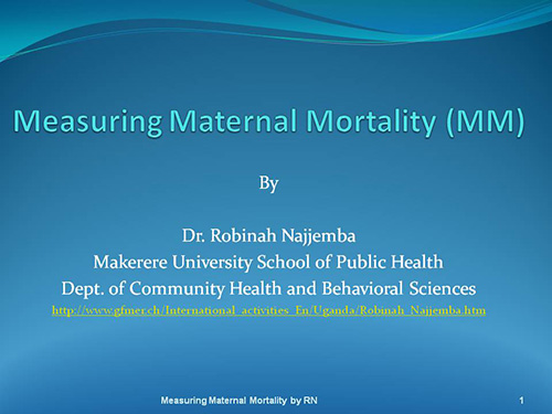 Measuring maternal mortality - Robinah Najjemba