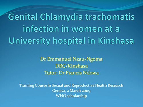 Genital Chlamydia trachomatis infection in women at a University hospital in Kinshasa - Emmanuel Nzau-Ngoma