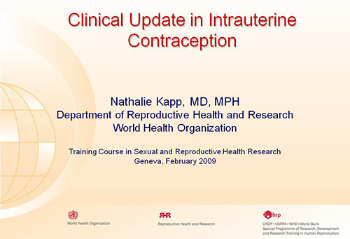 Clinical update in intrauterine contraception - Nathalie Kapp
