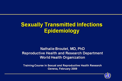 Sexually transmitted infections epidemiology - Nathalie Broutet