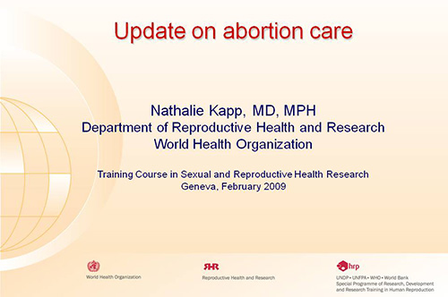 Update on abortion care - Nathalie Kapp