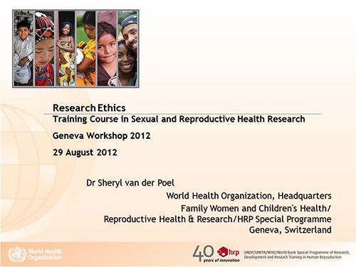 Research ethics - Sheryl van der Poel