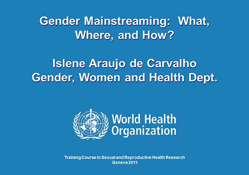 Gender mainstreaming: what, where, and how? - Islene Araujo de Carvalho