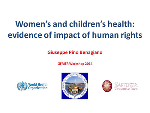 Women’s and children’s health: evidence of impact of human rights - Giuseppe Benagiano