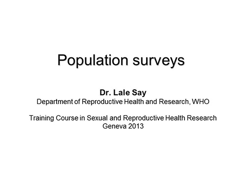 Population surveys - Lale Say