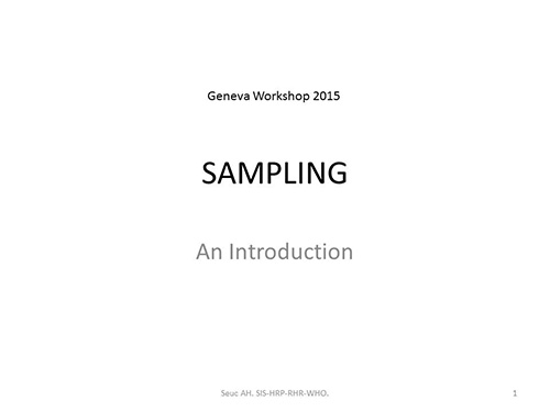 Sampling: an introduction - Armando Seuc