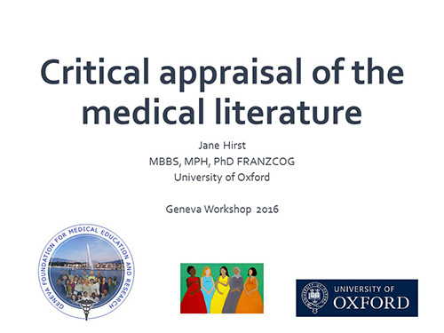 Critical appraisal of the medical literature - Jane Hirst