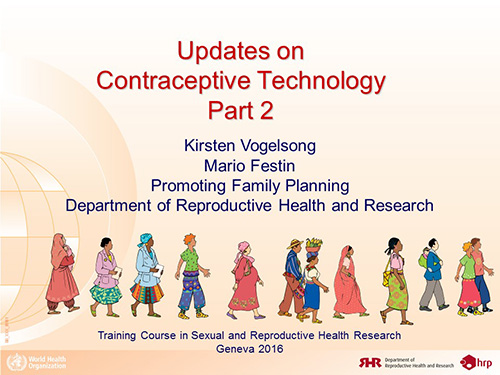 Updates on contraceptive technology. Part 1 - Kirsten Vogelsong, Mario Festin