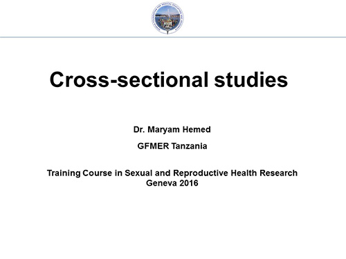 Cross-sectional studies - Maryam Hemed