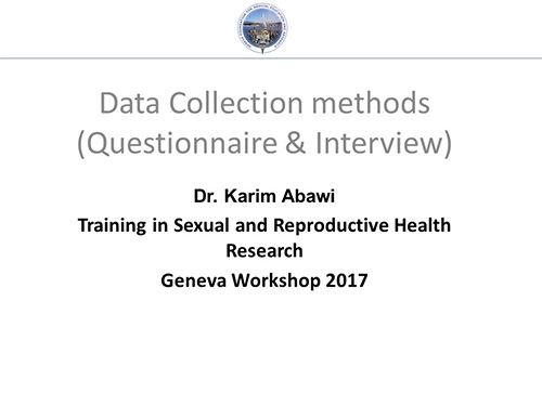 Data collection methods (questionnaire and interview) - Karim Abawi