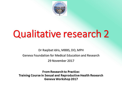 Qualitative research 2 - Raqibat Idris