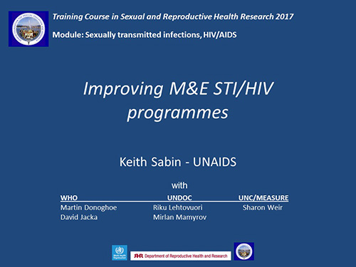 Improving monitoring and evaluation of STI/HIV programmes - Keith Sabin