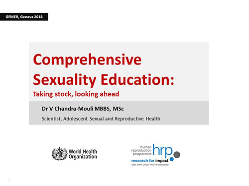 Comprehensive sexuality education: Taking stock, looking ahead - Venkatraman Chandra-Mouli