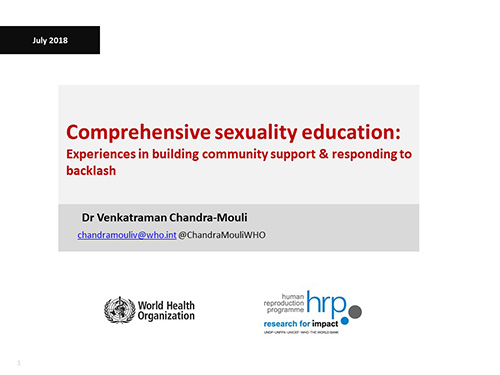 Comprehensive sexuality education: Experiences in building community support and responding to backlash - Venkatraman Chandra-Mouli