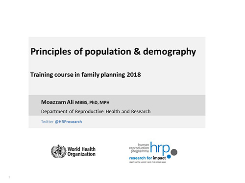 Principles of population and demography - Moazzam Ali