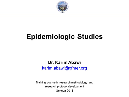 Epidemiologic studies - Karim Abawi