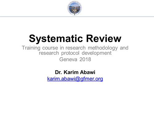 Systematic review - Karim Abawi