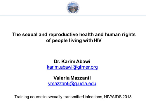The sexual and reproductive health and human rights of people living with HIV - Karim Abawi, Valeria Mazzanti