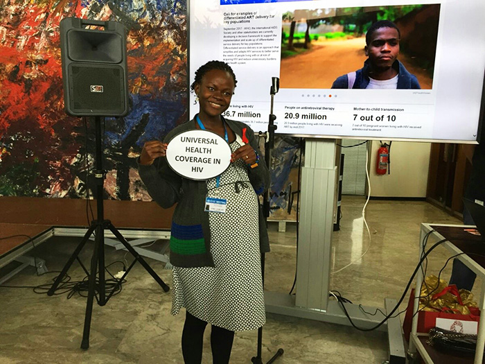 World AIDS Day 2017, WHO Headquarters, Geneva, Switzerland - Betty Nakabuye