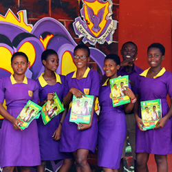Winners of writing competition on menstrual hygiene management, Aggrey Memorial Senior High School, Cape Coast, Ghana - Cletus Asare