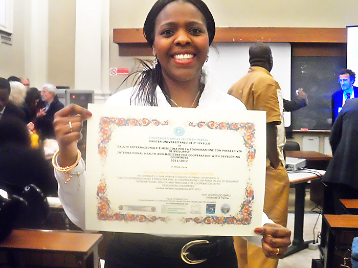 Carlota’s Masters Ceremony in Parma University, Italy - Maria Carlota Ngombe Victor