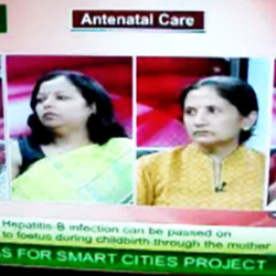 A panel of experts discussing antenatal care on Doordarshan (National Television) in India - A.G. Radhika