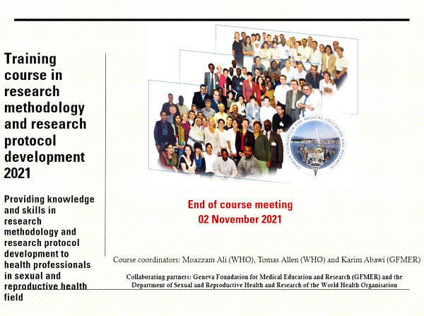 GFMER training course in research methodology and research protocol development 2021: End of course meeting - Raqibat Idris