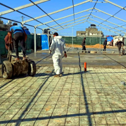 Construction of the PCRF field hospital, Southern Gaza, Palestine - Suha Baloushah