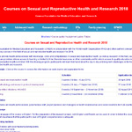 Courses on Sexual and Reproductive Health and Research 2018