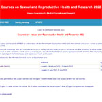 Courses on Sexual and Reproductive Health and Research 2022