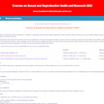 Courses on Sexual and Reproductive Health and Research 2023
